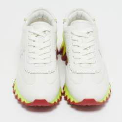 Christian Louboutin Grey Leather Loubi Shark Lace Up Sneakers Size 39