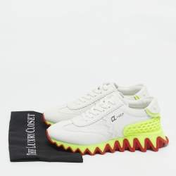 Christian Louboutin Grey Leather Loubi Shark Lace Up Sneakers Size 39