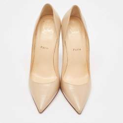 Pre Owned Christian Louboutin Beige Leather So Kate Pumps Size 41