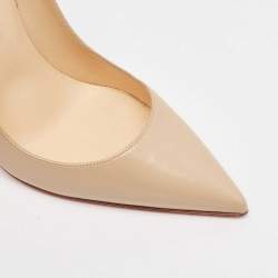 Pre Owned Christian Louboutin Beige Leather So Kate Pumps Size 41