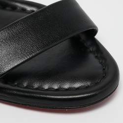 Christian Louboutin Black Leather Miss Jane Sandals Size 36