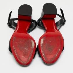 Christian Louboutin Black Leather Miss Jane Sandals Size 36