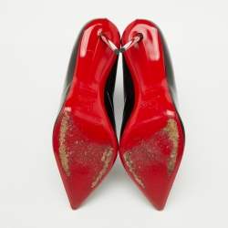 Christian Louboutin Black Patent Leather Epic Galva Heel Booties Size 41
