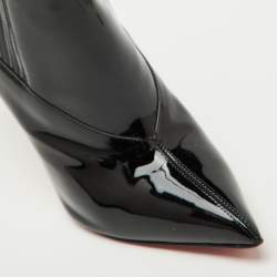 Christian Louboutin Black Patent Leather Epic Galva Heel Booties Size 41