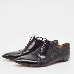 Christian Louboutin Black Patent Leather Lace Up Oxfords Size 36