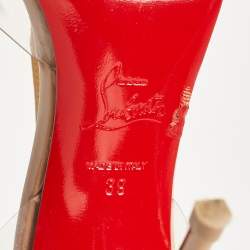 Christian Louboutin Beige Patent Leather and PVC Nosy Pumps Size 39