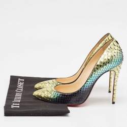 Christian Louboutin Two Tone Python So Kate Pointed Toe Pumps Size 38