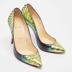 Christian Louboutin Two Tone Python So Kate Pointed Toe Pumps Size 38