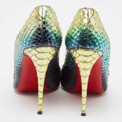 Christian Louboutin Two Tone Python So Kate Pointed Toe Pumps Size 38