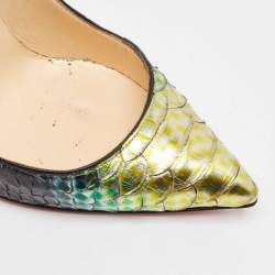 Christian Louboutin Two Tone Python So Kate Pointed Toe Pumps Size 38