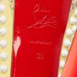 Christian Louboutin Cream Suede Lady Peep Spikes Pumps Size 39