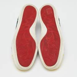 Christian Louboutin Multicolor Glitter and Patent Leather Louis Junior Low Top Sneakers Size 39