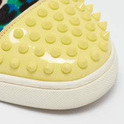 Christian Louboutin Multicolor Glitter and Patent Leather Louis Junior Low Top Sneakers Size 39