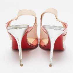 Christian Louboutin Tricolor Leather Air Chance Slingback Pumps Size 37.5