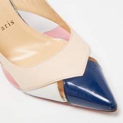 Christian Louboutin Tricolor Leather Air Chance Slingback Pumps Size 37.5