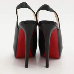 Christian Louboutin Black Leather No Prive Peep Toe Pumps Size 36.5