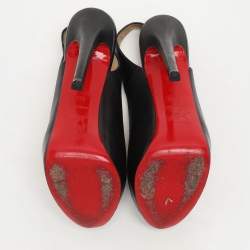 Christian Louboutin Black Leather No Prive Peep Toe Pumps Size 36.5