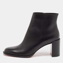 Christian Louboutin Black Leather Adoxa 85 Ankle Boots Size 38