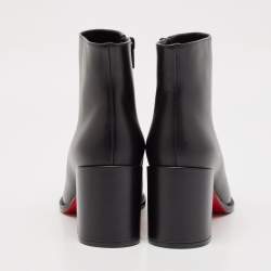 Christian Louboutin Black Leather Adoxa 85 Ankle Boots Size 38