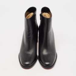 Christian Louboutin Black Leather Adoxa 85 Ankle Boots Size 38