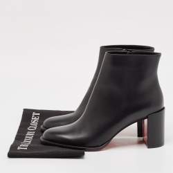 Christian Louboutin Black Leather Adoxa 85 Ankle Boots Size 38