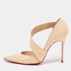 Christian Louboutin Cream Patent Leather  Jumping  Pumps Size 38.5