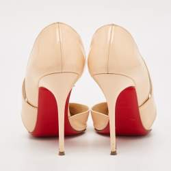 Christian Louboutin Cream Patent Leather  Jumping  Pumps Size 38.5