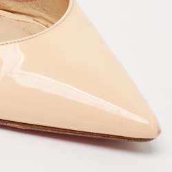 Christian Louboutin Cream Patent Leather  Jumping  Pumps Size 38.5