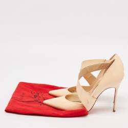 Christian Louboutin Cream Patent Leather  Jumping  Pumps Size 38.5
