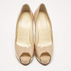 مملوكة مسبقًا Christian Louboutin Beige Patent Leather Very Prive Pumps Size 40