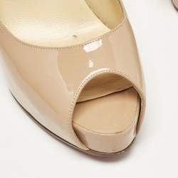 مملوكة مسبقًا Christian Louboutin Beige Patent Leather Very Prive Pumps Size 40