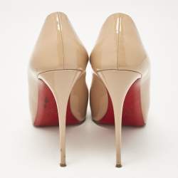 مملوكة مسبقًا Christian Louboutin Beige Patent Leather Very Prive Pumps Size 40