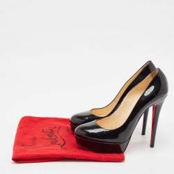 Pre Owned Christian Louboutin Black Patent Leather Bianca Platform Pumps Size 39