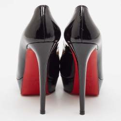 Pre Owned Christian Louboutin Black Patent Leather Bianca Platform Pumps Size 39