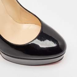Pre Owned Christian Louboutin Black Patent Leather Bianca Platform Pumps Size 39
