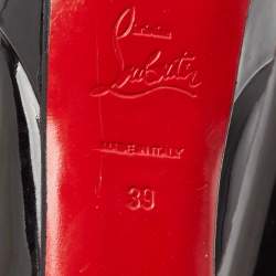 Pre Owned Christian Louboutin Black Patent Leather Bianca Platform Pumps Size 39