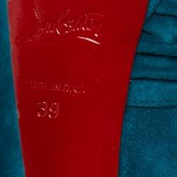 Christian Louboutin Blue Suede CrissCross Platform Pumps Size 39