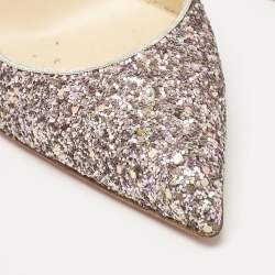 Pre Owned Christian Louboutin Purple Glitter Pigalle Follies Pumps Size 39