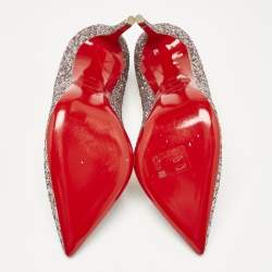 Pre Owned Christian Louboutin Purple Glitter Pigalle Follies Pumps Size 39