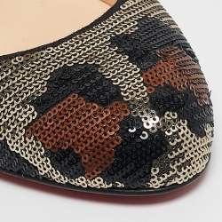 Christian Louboutin Tri-Color Leopard Print Sequins Fifi Pumps Size 38