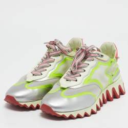 Christian Louboutin Multicolor Leather and Mesh Loubishark Low Top Sneakers Size 40