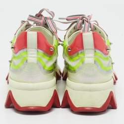 Christian Louboutin Multicolor Leather and Mesh Loubishark Low Top Sneakers Size 40
