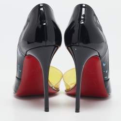 Christian Louboutin Black Patent Leather and PVC Tac Clac Pumps Size 35.5
