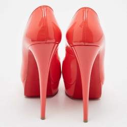 Christian Louboutin Pink Patent Leather Lady Peep Pumps Size 38.5