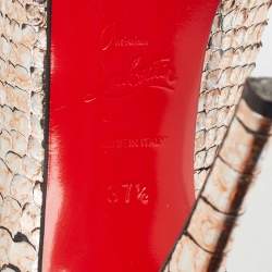 Christian Louboutin Rose Gold/Silver Python Very Prive Pumps Size 37.5