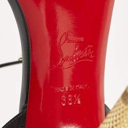 مملوكة مسبقًا Christian Louboutin Black Patent Leather Lip Queen 100  Sandals Size 38.5