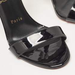 مملوكة مسبقًا Christian Louboutin Black Patent Leather Lip Queen 100  Sandals Size 38.5