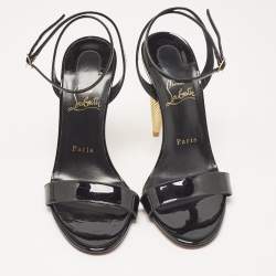 مملوكة مسبقًا Christian Louboutin Black Patent Leather Lip Queen 100  Sandals Size 38.5