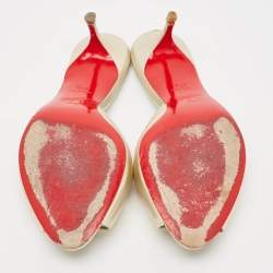 Pre Owned Christian Louboutin Metallic Gold Leather Me Dolly Slide Sandals Size 37.5