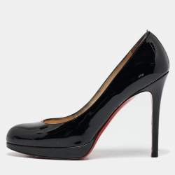 Christian Louboutin Black Patent Leather New Simple Pumps Size 37